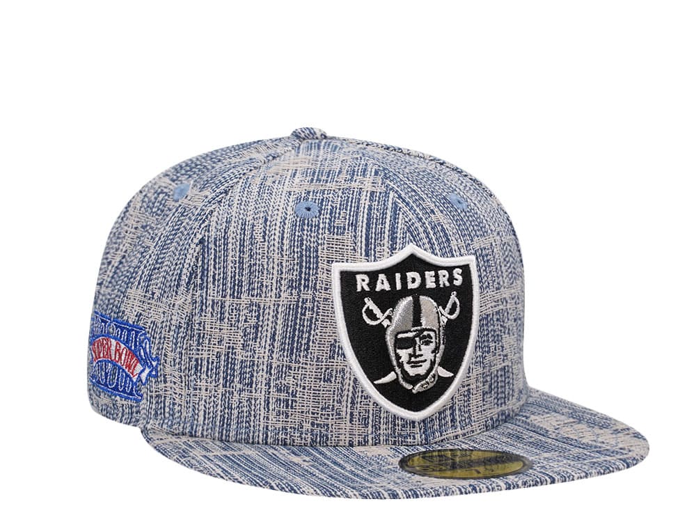 New Era Las Vegas Raiders Super Bowl XVIII Distressed Denim Edition 59Fifty Fitted Hat