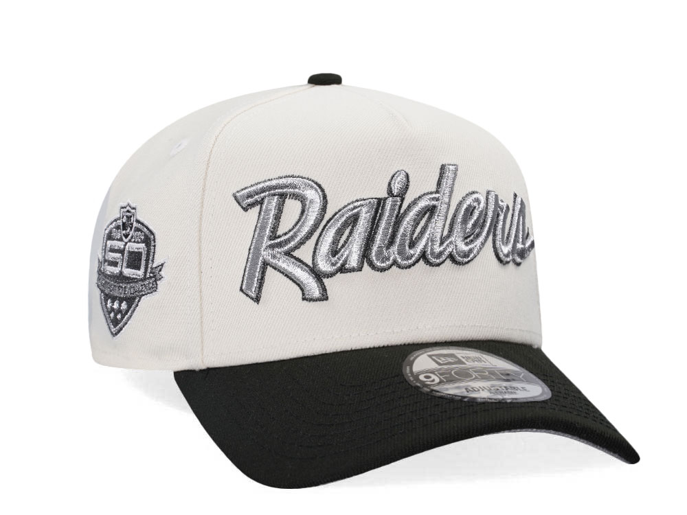 New Era Las Vegas Raiders 50th Anniversary Chrome Two Tone Edition A Frame Snapback Hat