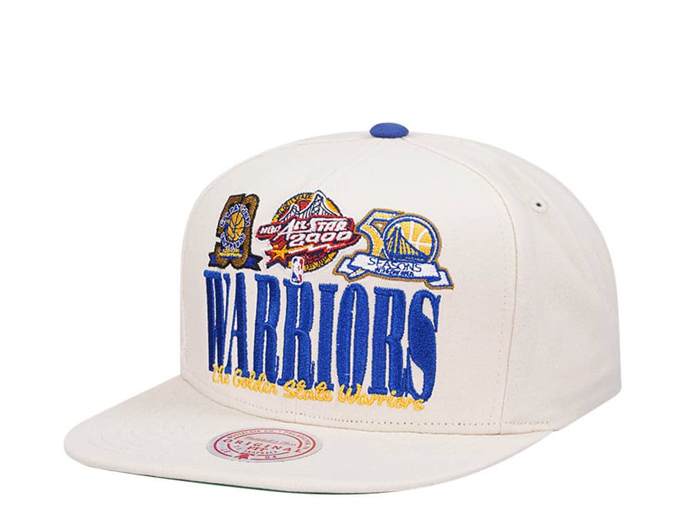 Mitchell & Ness Golden State Warriors Reframe Retro Off White Snapback Hat