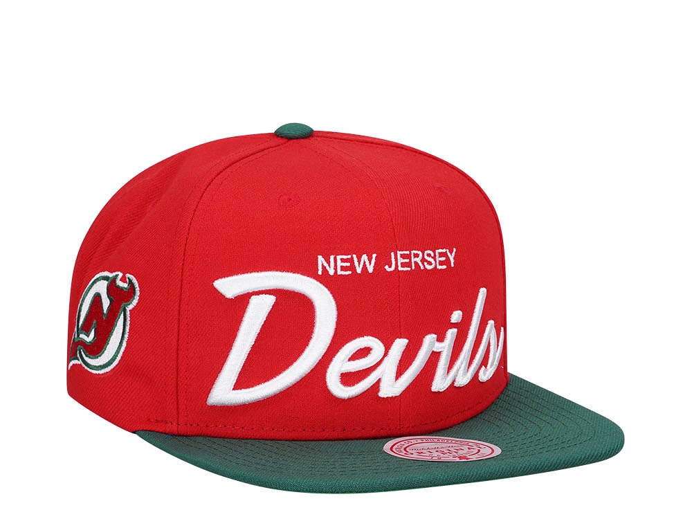 Mitchell & Ness New Jersey Devils Vintage Script Snapback Hat