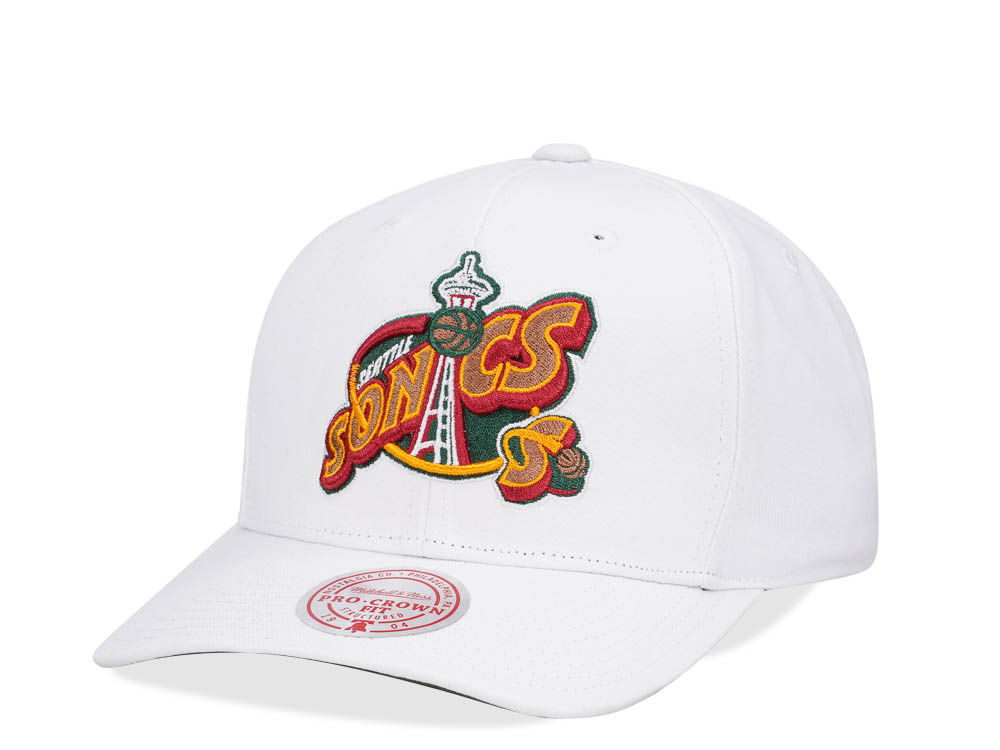 Mitchell & Ness Seattle Supersonics All in Pro White Snapback Hat