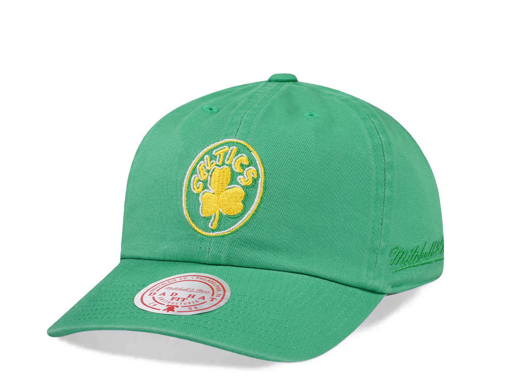 Mitchell & Ness Boston Celtics Golden Hour Glaze Green Dadhat Strapback Hat