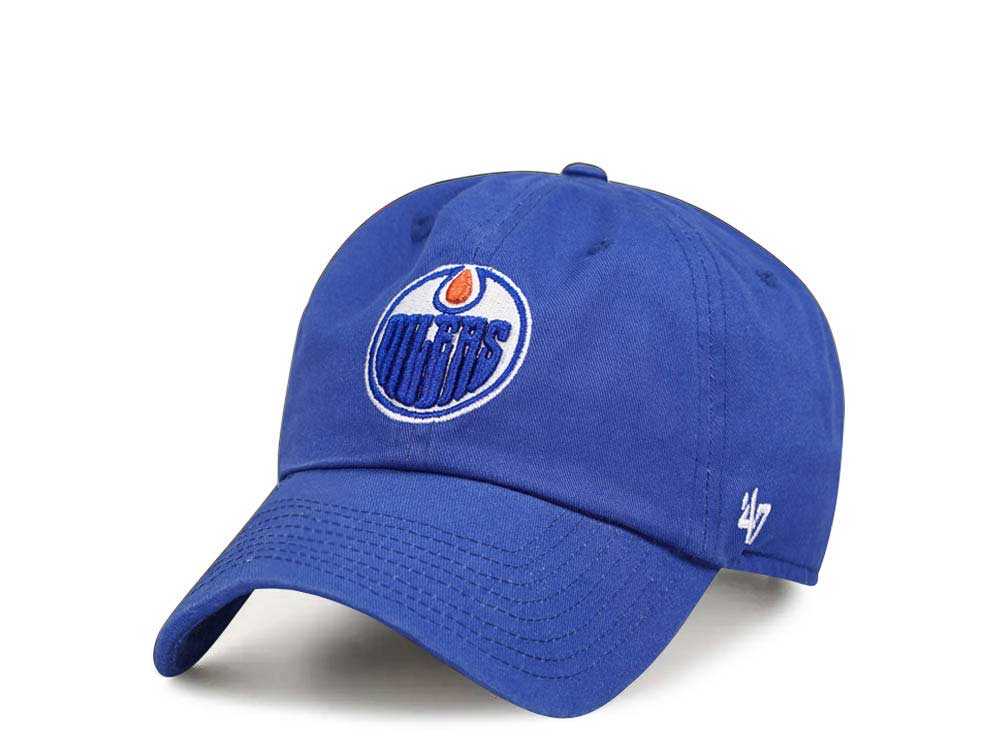 47Brand Edmonton Oilers Royal Clean Up Strapback Hat