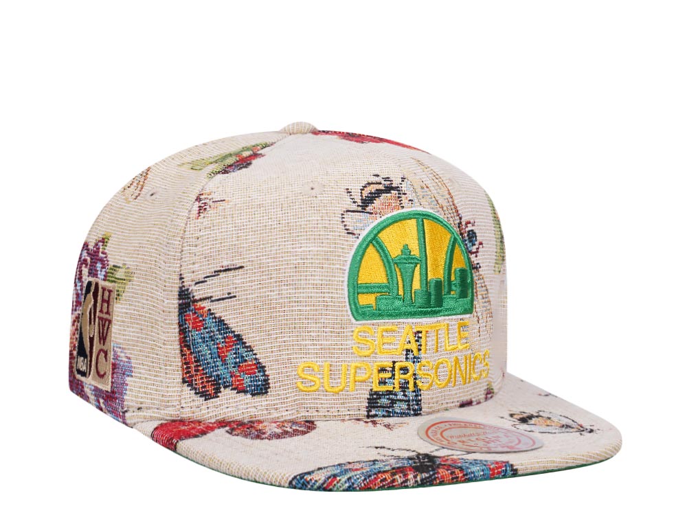 Mitchell & Ness Seattle Supersonics True Tap Hardwood Classic Snapback Hat