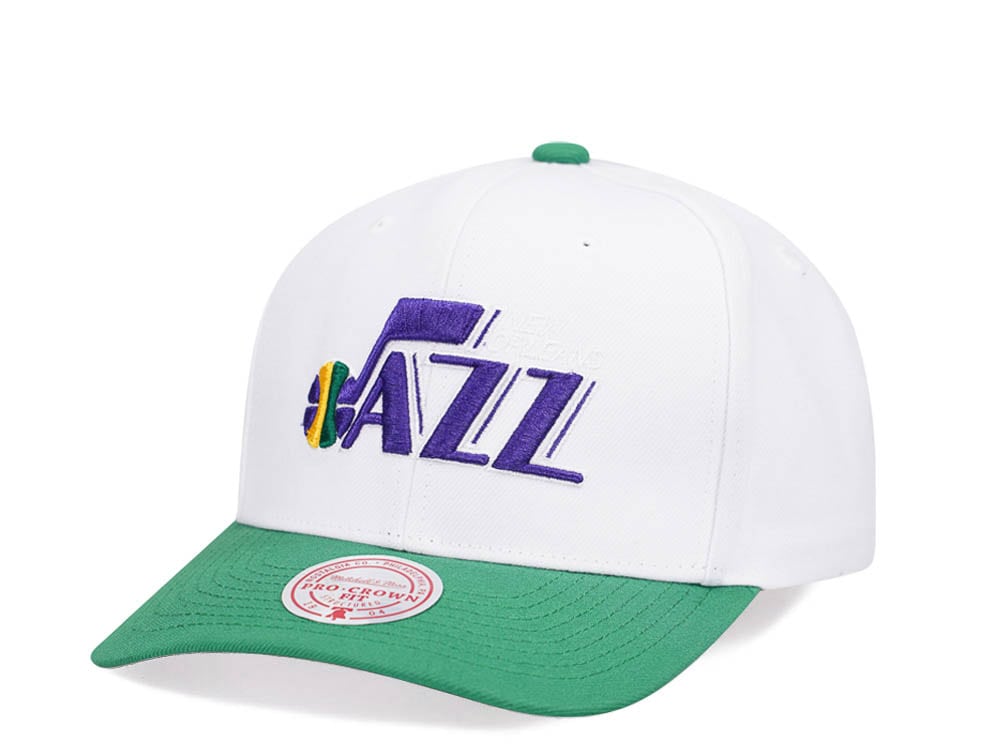 Mitchell & Ness Utah Jazz Team Two Tone 2.0 Pro White Snapback Hat