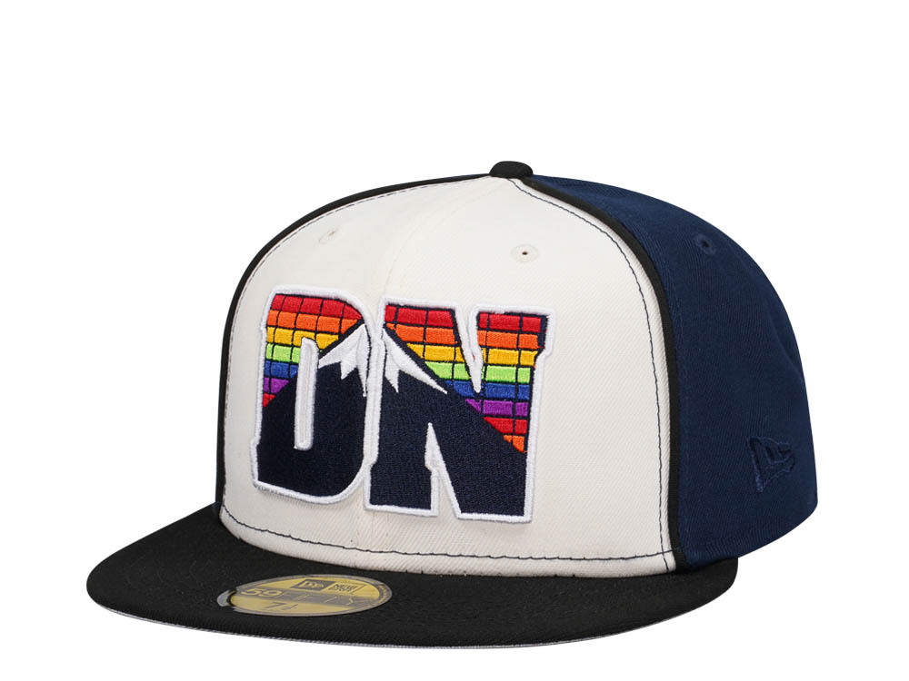 New Era Denver Nuggets Chrome Black Navy Two Tone Edition 59Fifty Fitted Hat