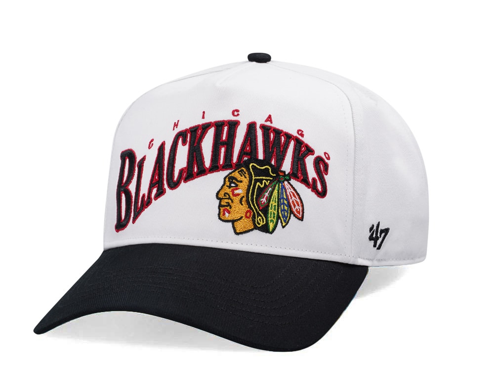 47Brand Chicago Blackhawks White Wave Hitch Snapback Hat