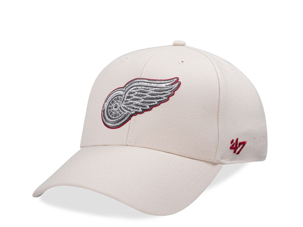 47Brand Detroit Red Wings Natural Metallic MVP Snapback Hat