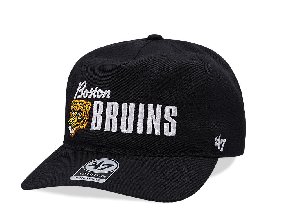 47Brand Boston Bruins Black Shadow 47 Hitch Snapback Hat