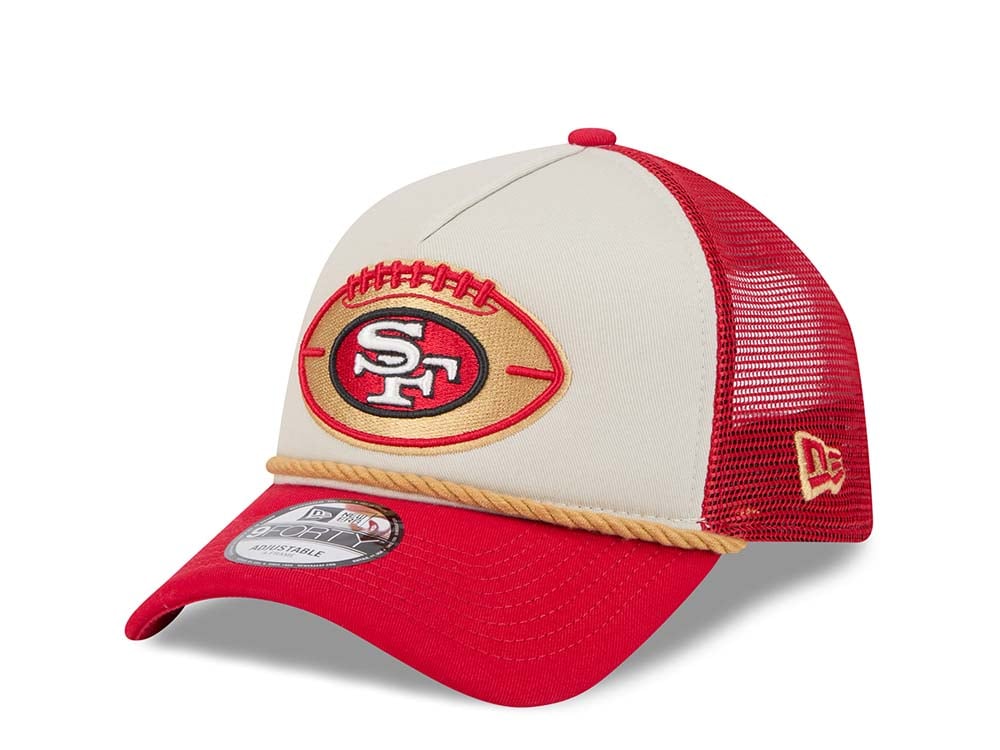 New Era San Francisco 49ers Sideline 2024 9Forty A Frame Trucker Snapback Hat