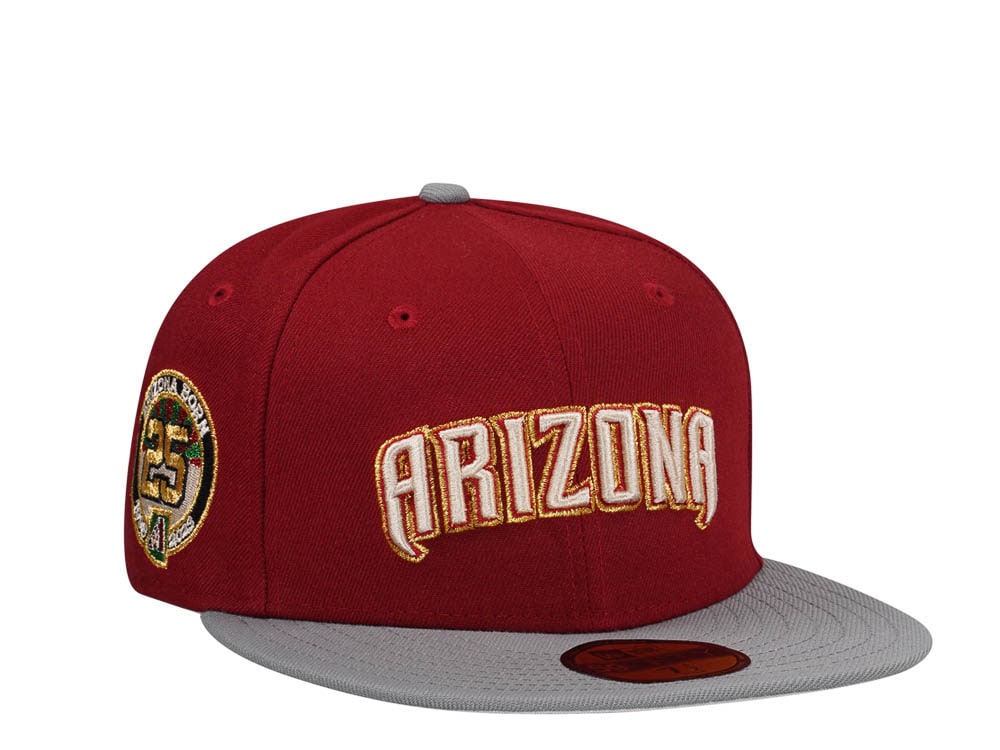 New Era Arizona Diamondbacks 25th Anniversary Maroon Gold Two Tone Edition 59Fifty Fitted Hat