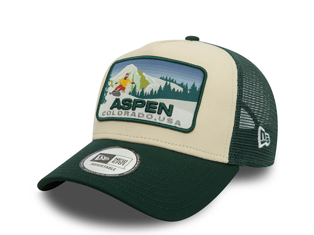 New Era Ski Patch Trucker Adjustable A Frame Snapback Hat