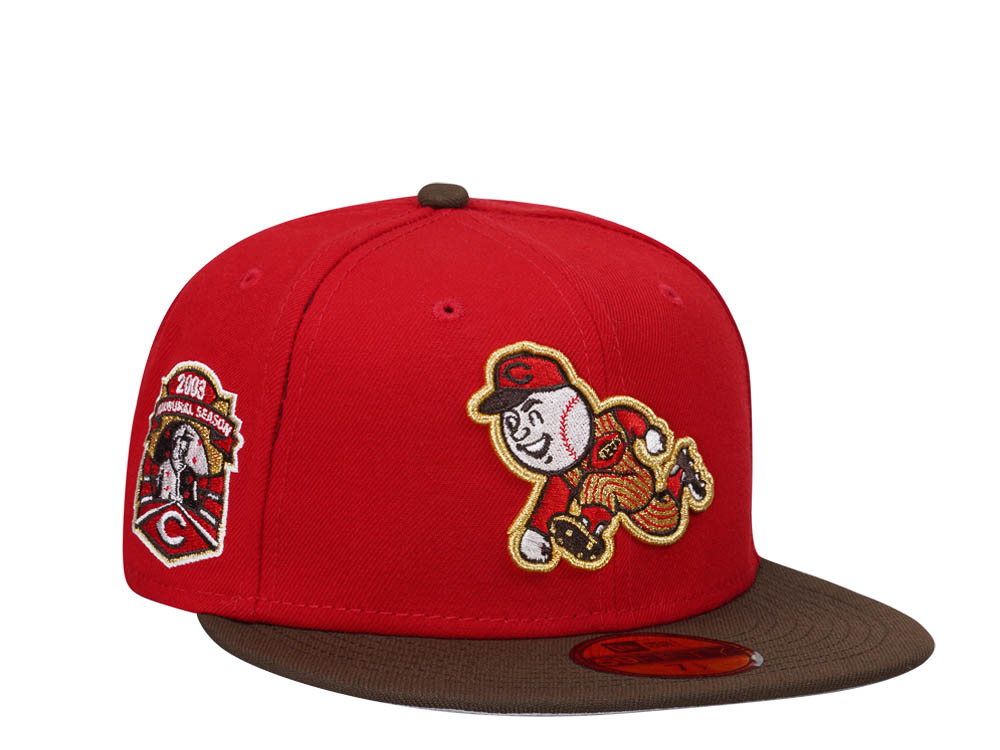 New Era Cincinnati Reds Inaugural Season 2003 Golden Chocolate Two Tone Prime Edition 59Fifty Fitted Hat