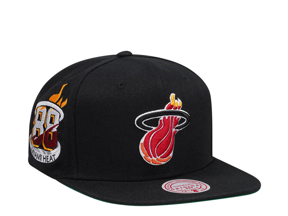 Mitchell & Ness Miami Heat NBA Black Side Jam Throwback Edition Snapback Hat