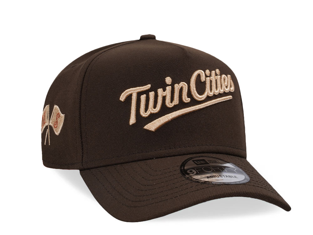 New Era Minnesota Twins Walnut 9Forty A Frame Snapback Hat