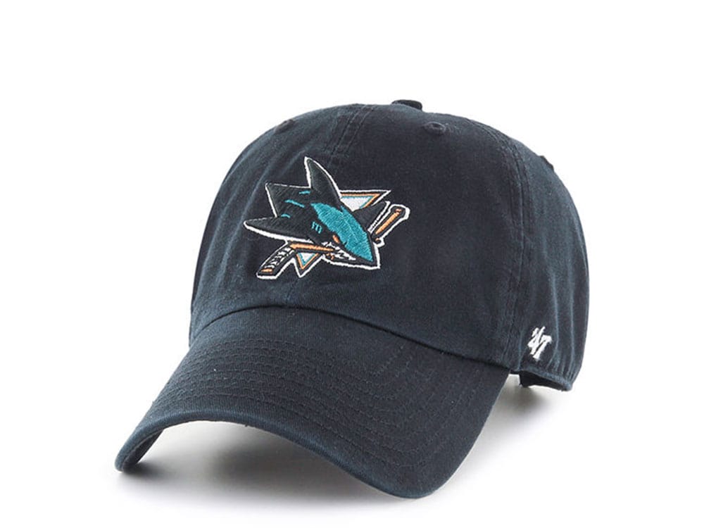 47Brand San Jose Sharks Black Clean up Strapback Cap