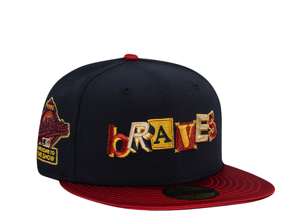 New Era Atlanta Braves World Series 1995 Script Satin Brim Two Tone Edition 59Fifty Fitted Hat