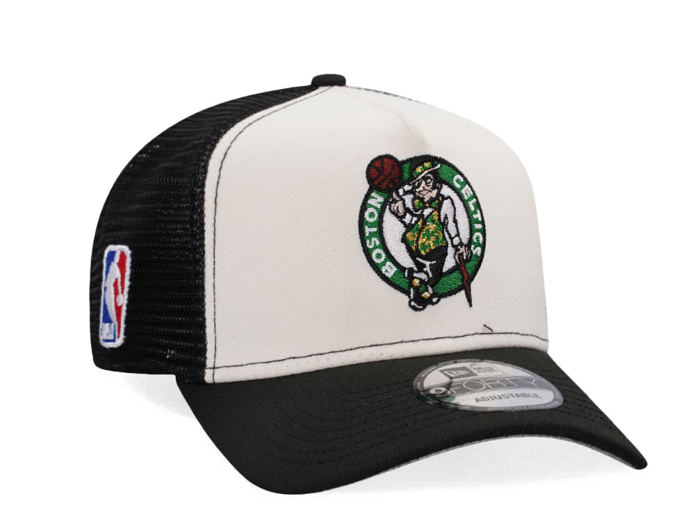 New Era Boston Celtics White 9Forty A Frame Trucker Snapback Hat