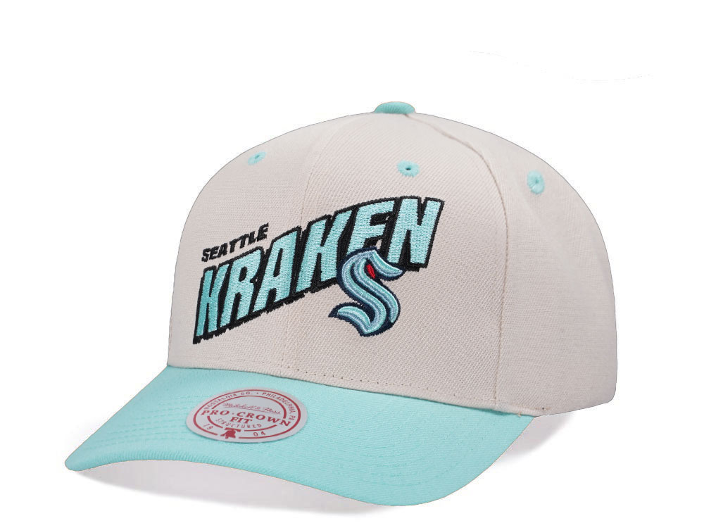 Mitchell & Ness Seattle Kraken Chrome Two Tone Pro Crown Fit Snapback Hat