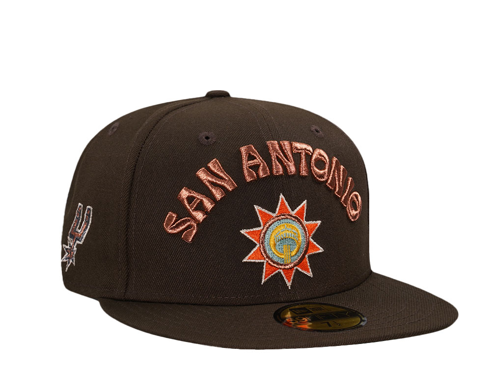 New Era San Antonio Spurs Copper Throwback Edition 59Fifty Fitted Cap TOPPERZSTORE.COM