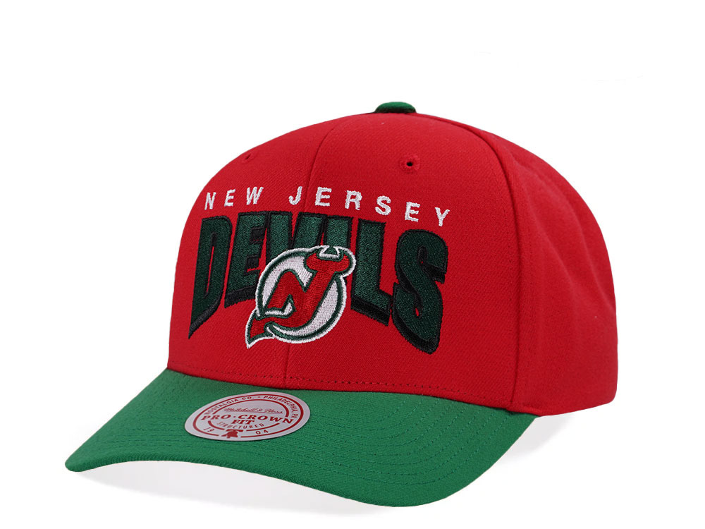 Mitchell & Ness New Jersey Devils Pro Crown Fit Vintage Red Snapback Hat