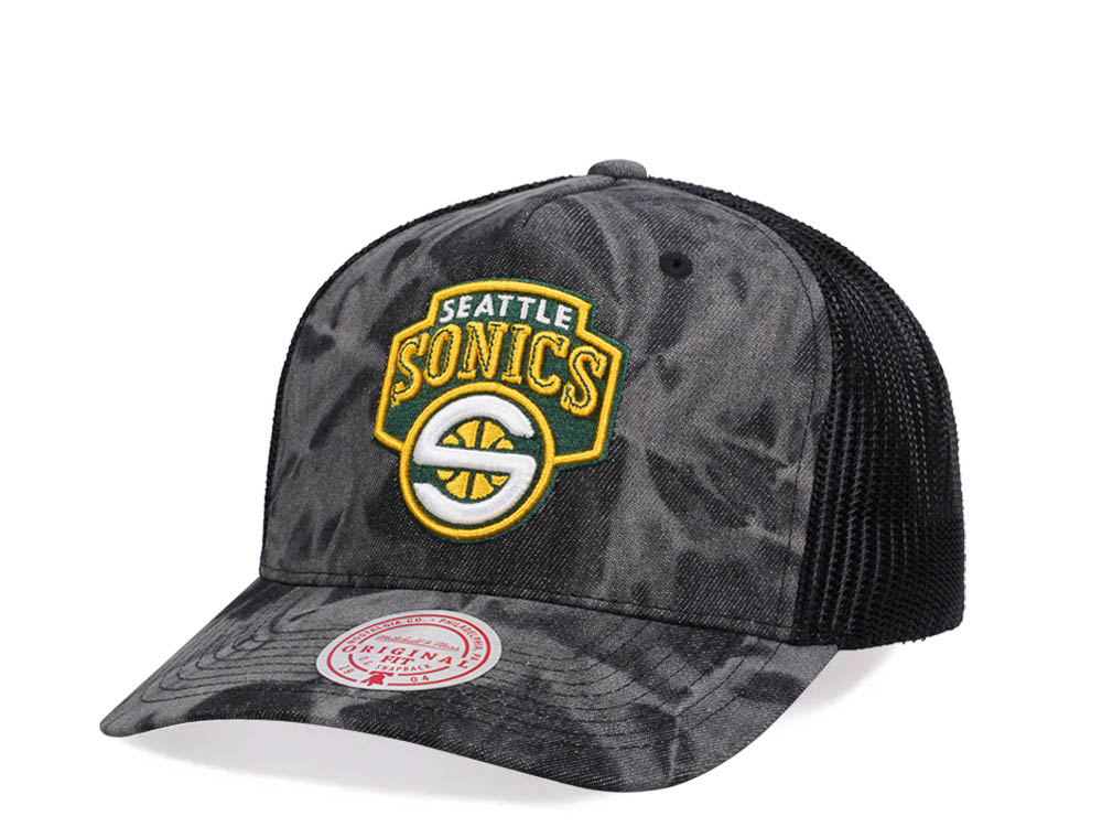 Mitchell & Ness Seattle Supersonics Burnt Ends Black Trucker Snapback Hat