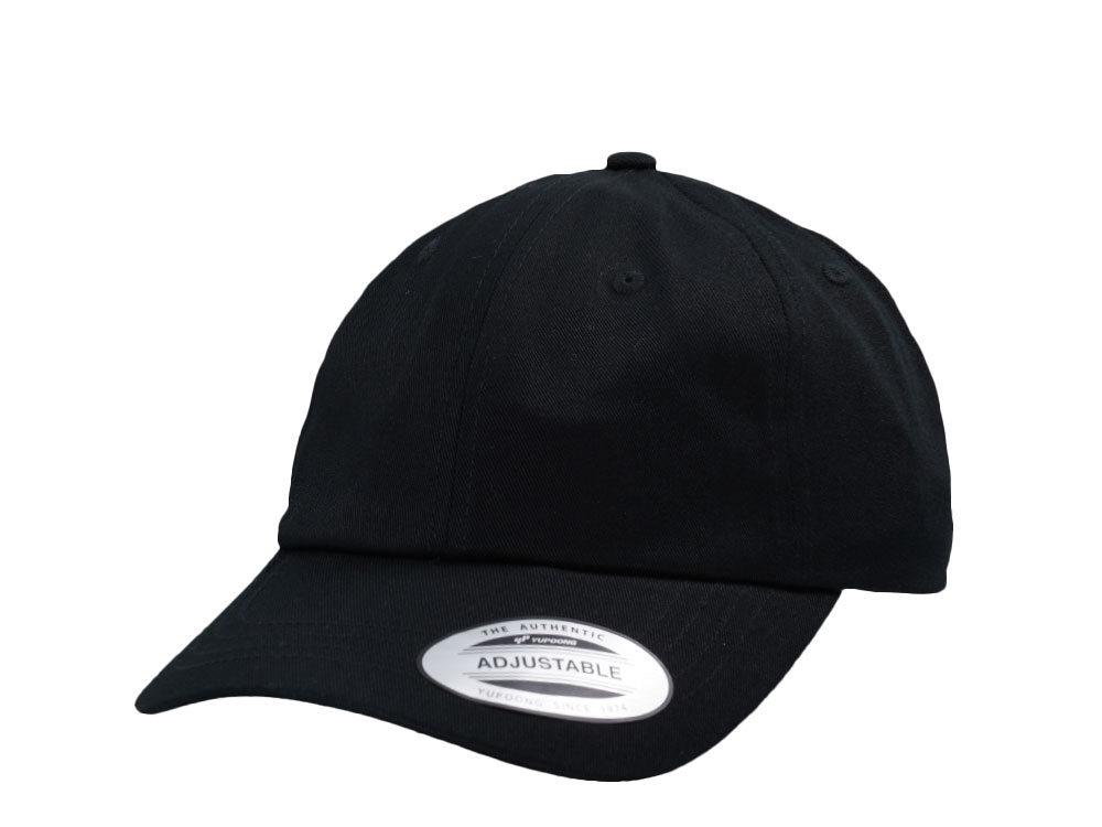 Yupoong Basic Black Low Profile Strapback Hat