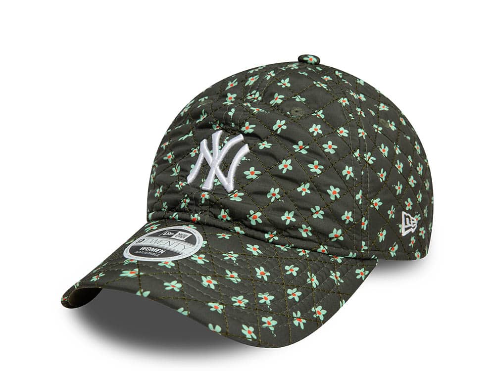 New Era New York Yankees Floral Quilt Olive Womens 9Twenty Strapback Hat