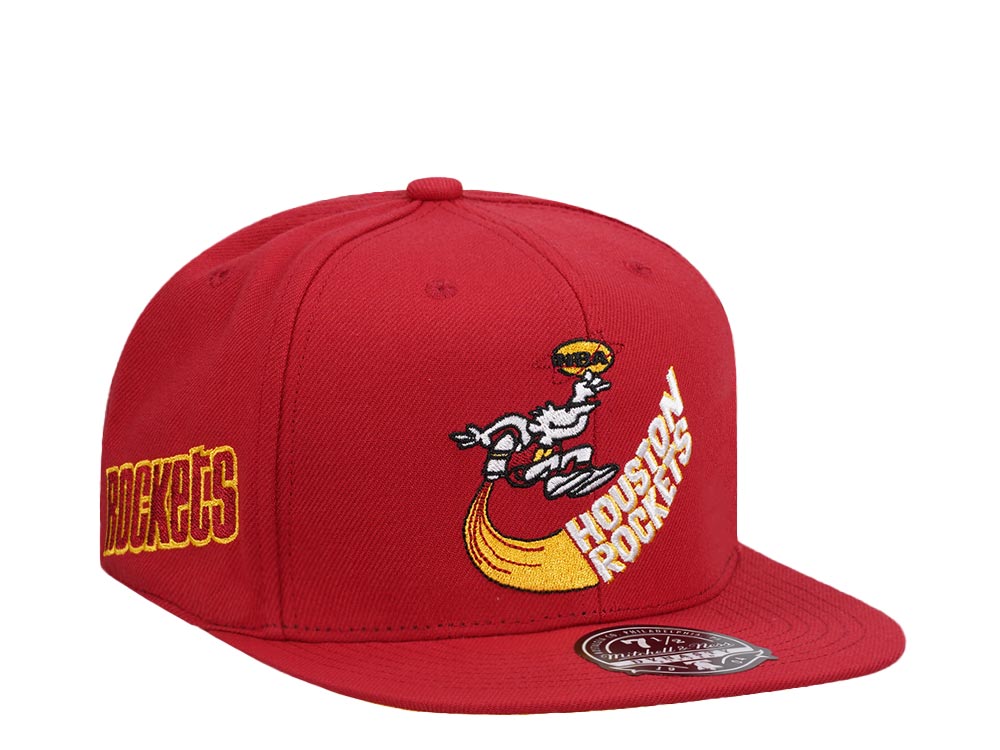 Mitchell & Ness Houston Rockets Logo History Hardwood Classic Dynasty Fitted Hat