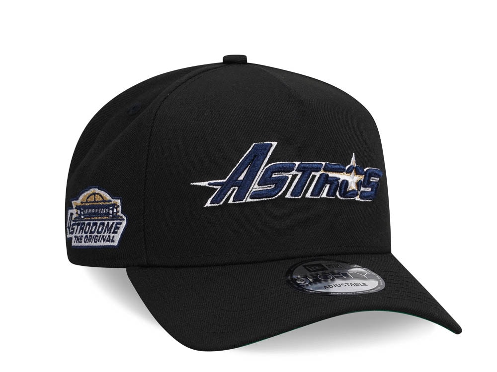 New Era Houston Astros Astrodome Black Throwback Edition 9Forty A Frame Snapback Hat