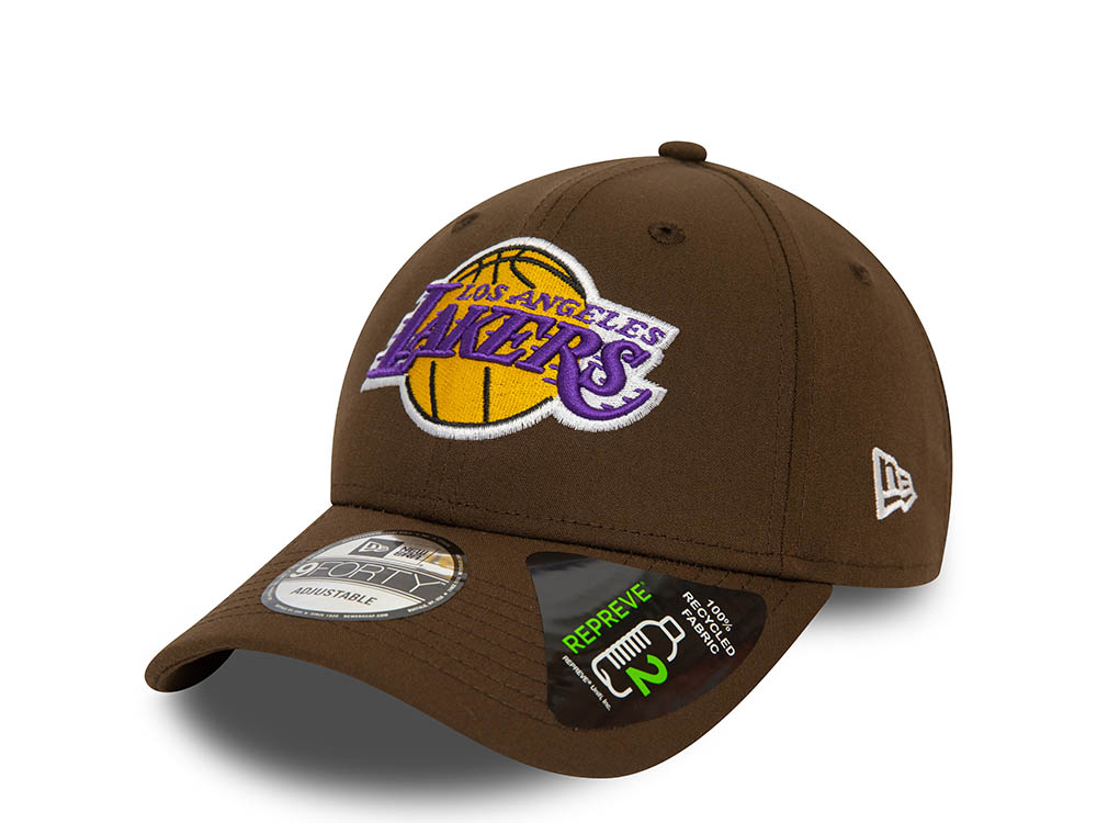 New Era Los Angeles Lakers Brown Repreve Edition 9Forty Strapback Hat