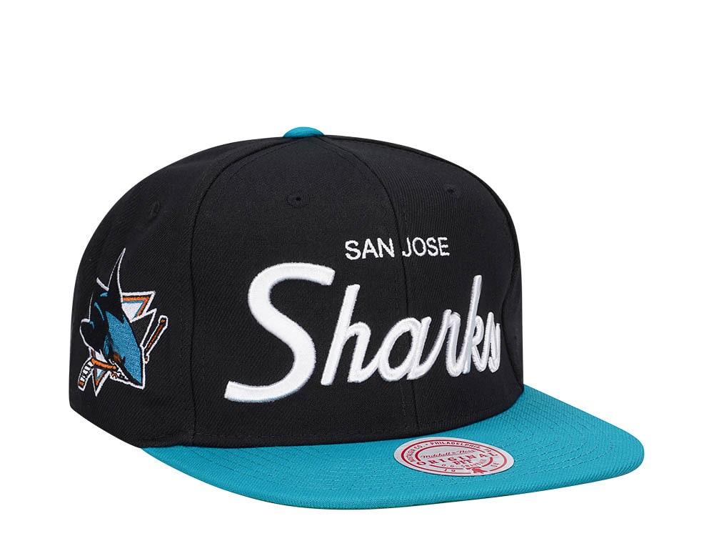 Mitchell & Ness San Jose Sharks Vintage Script Snapback Hat