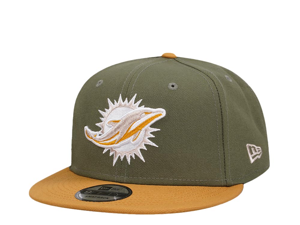 New Era Miami Dolphins Olive Two Tone Edition 9Fifty Snapback Hat