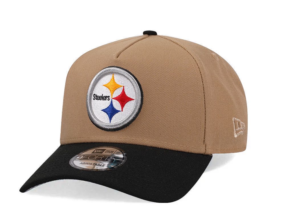 New Era Pittsburgh Steelers Khaki Two Tone Edition 9Forty A Frame Snapback Hat