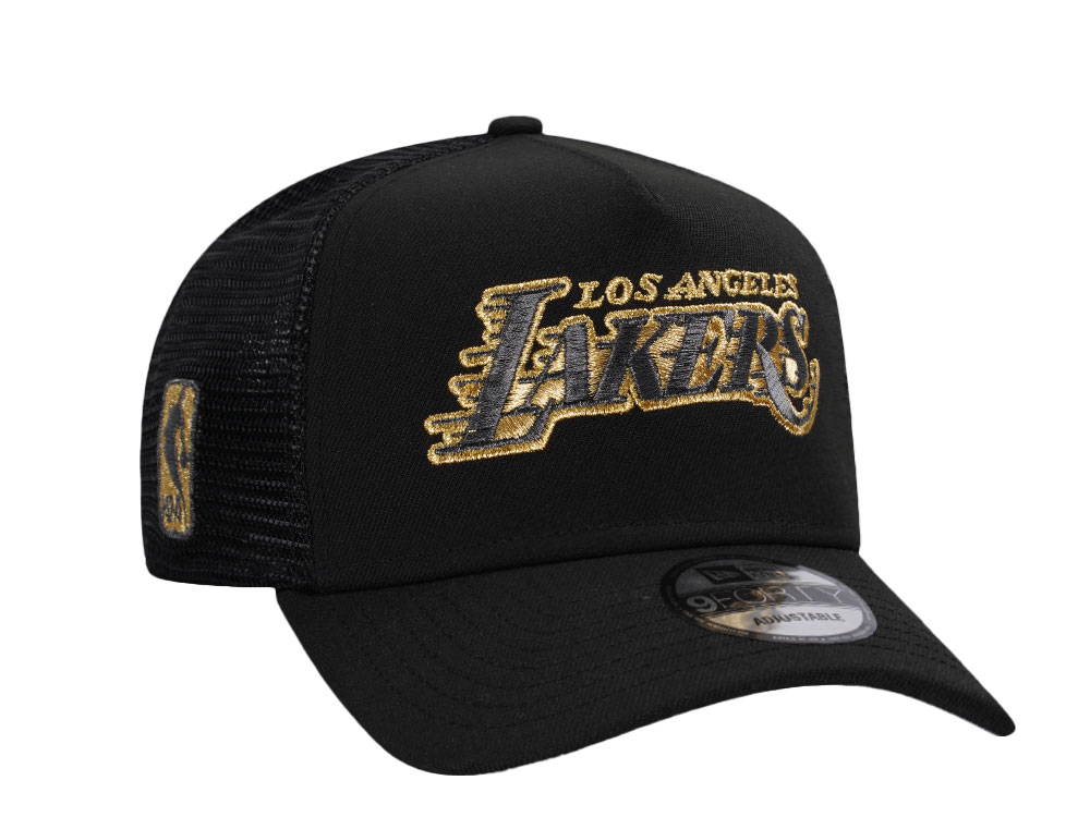 New Era Los Angeles Lakers Black Gold Classic Trucker Edition A Frame 9Forty Hat