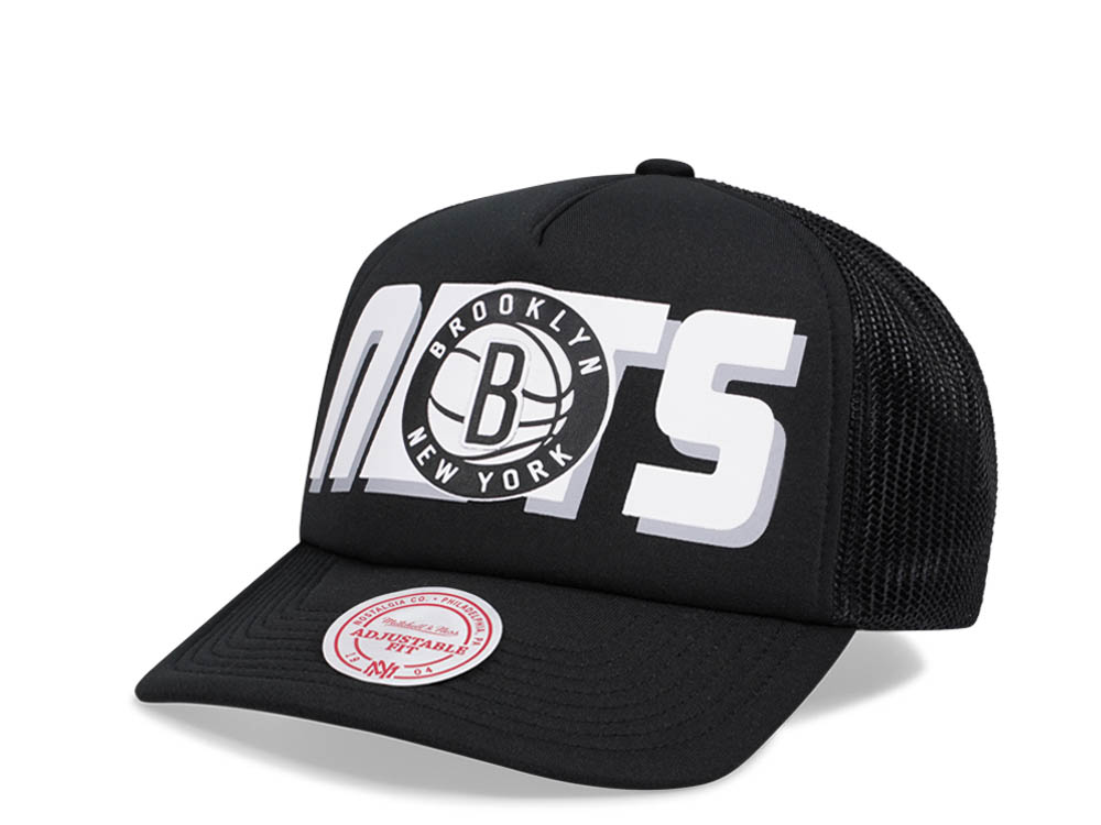 Mitchell & Ness Brooklyn Nets Black Billboard Trucker Snapback Hat