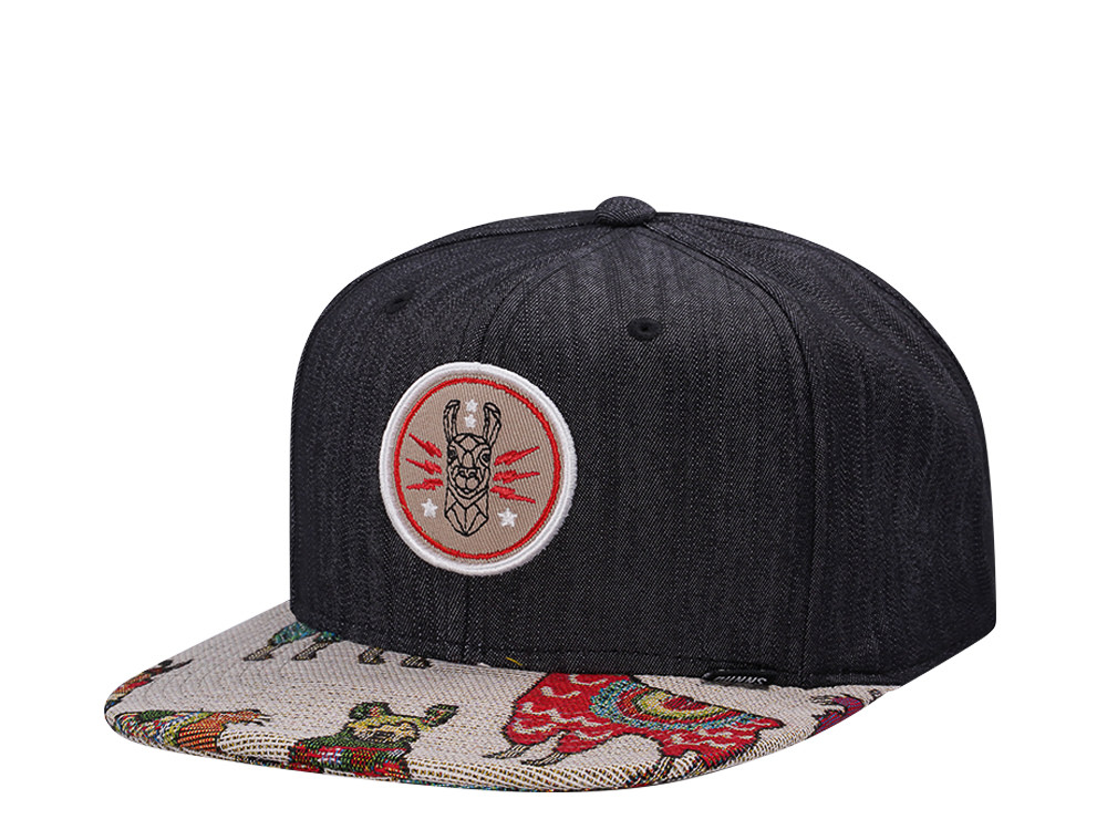 Djinns Lama Linen Black Snapback Hat