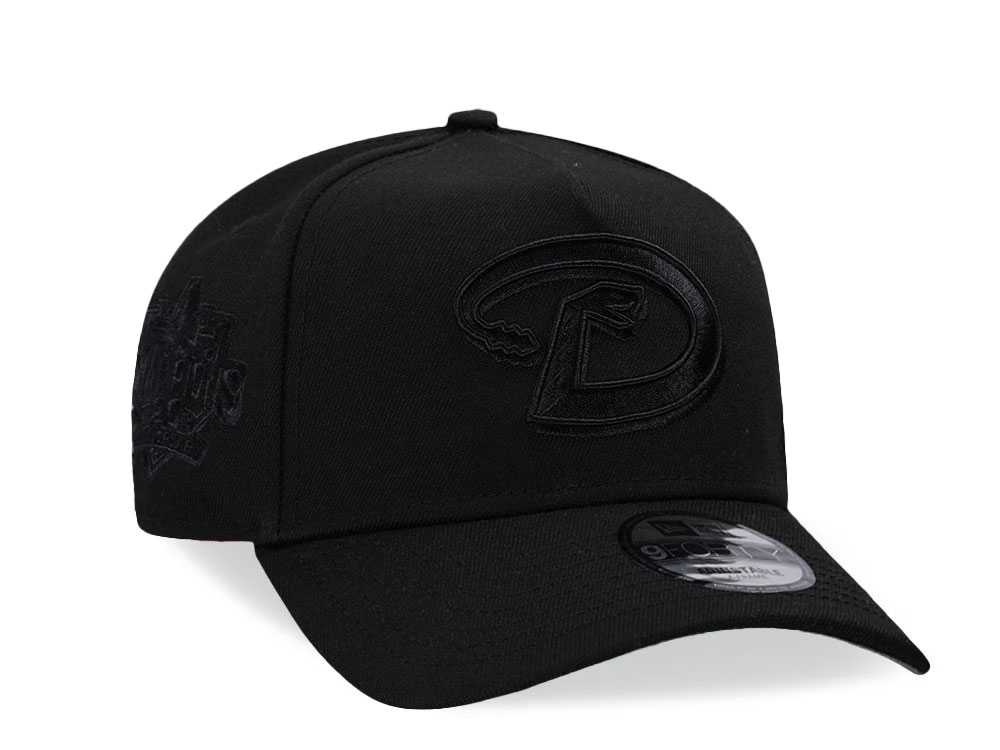 New Era Arizona Diamondbacks 20th Anniversary Black On Black A Frame 9Forty Snapback Hat