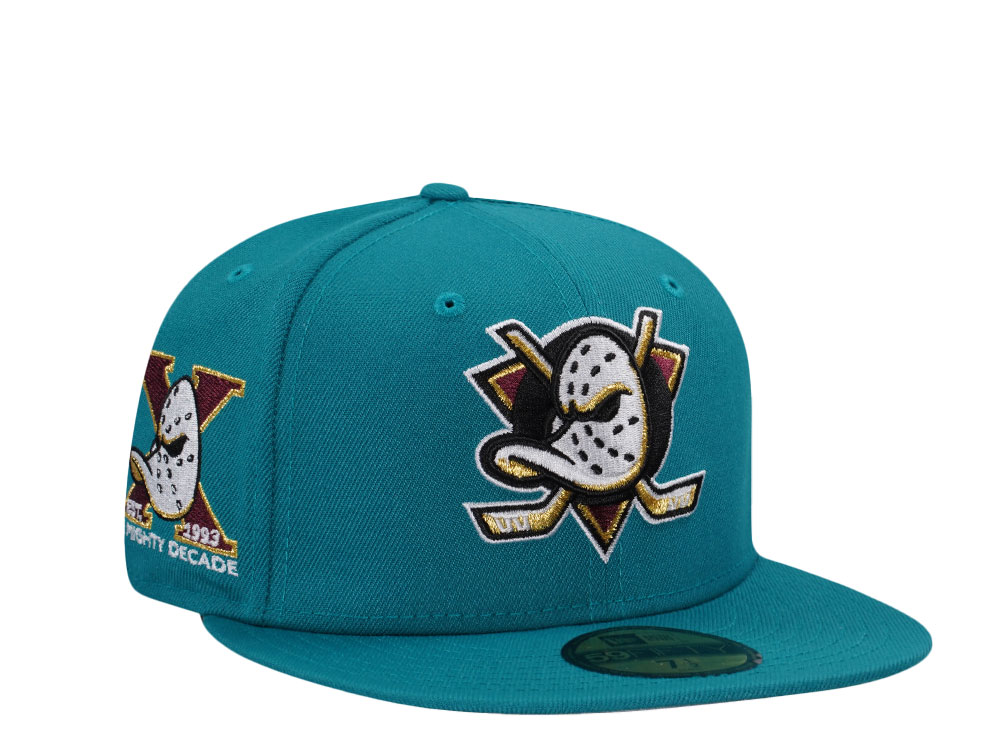 New Era Anaheim Ducks 10th Anniversary Teal Prime Edition 59Fifty Fitted Hat