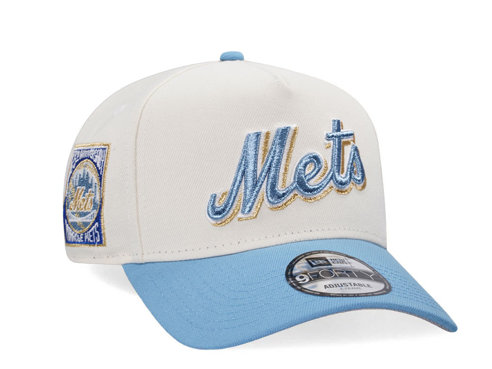 New Era New York Mets 25th Anniversary Chrome Gold Edition A Frame 9Forty Snapback Hat