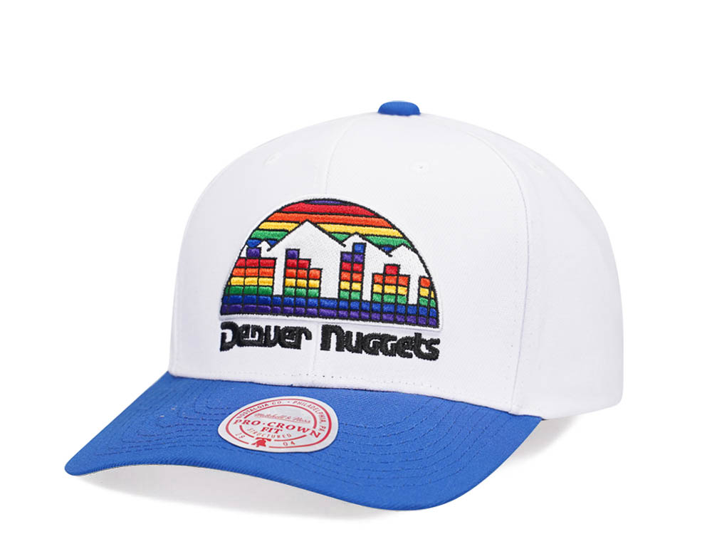 Mitchell & Ness Denver Nuggets Team Two Tone 2.0 Pro White Snapback Hat