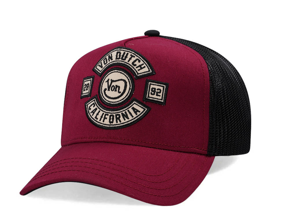 Von Dutch Burgundy Trucker Edition Snapback Hat