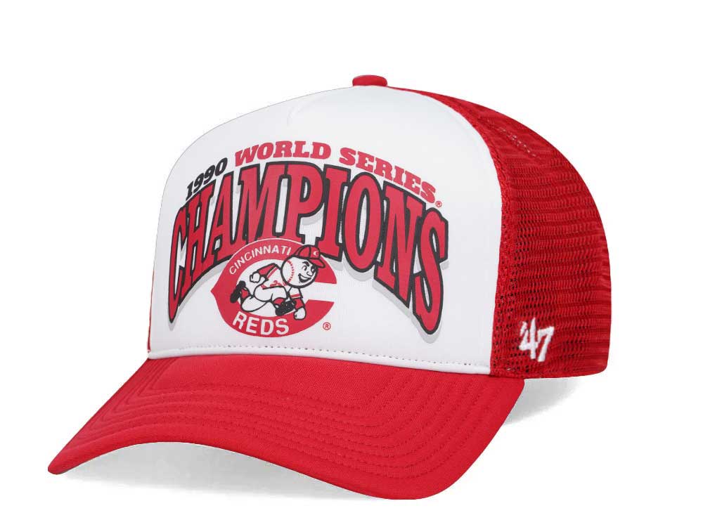 47Brand Cincinnati Reds BCPTN World Series Red Foam Champ Offside Trucker Snapback Hat TOPPERZSTORE.COM