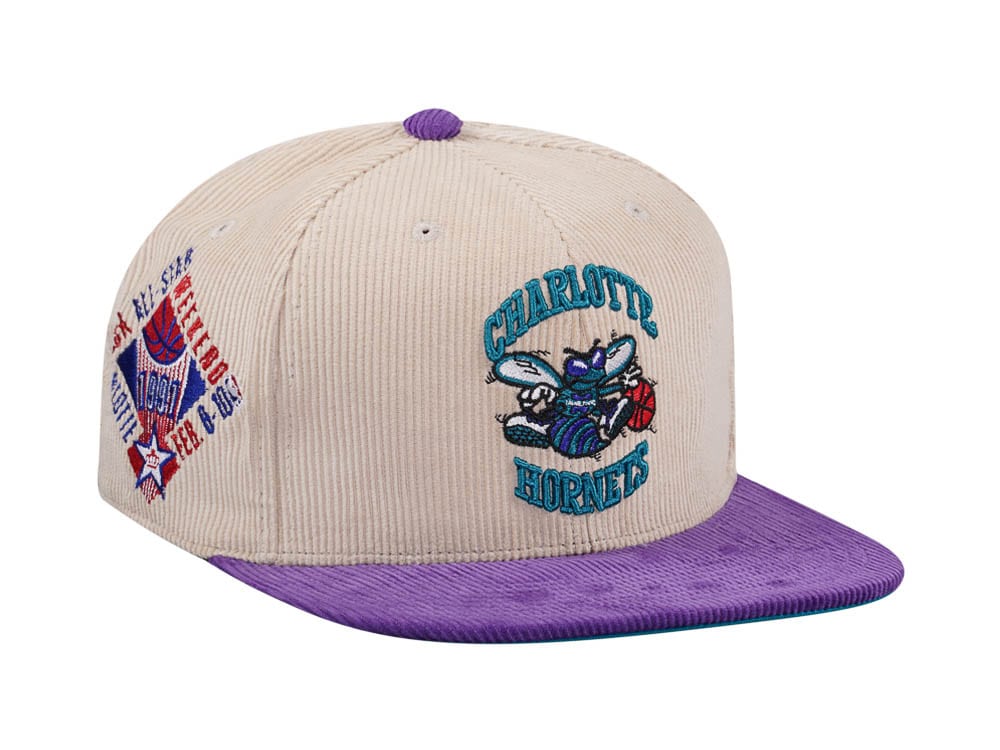 Mitchell & Ness Charlotte Hornets All Star 1997 Two Tone Hardwood Classic Cord Edition Dynasty Fitted Hat