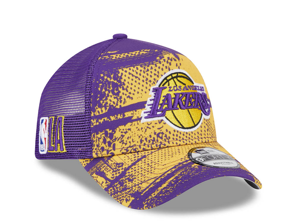 New Era Los Angeles Lakers NBA Tip Off 2024 Trucker 9Forty A Frame Snapback Hat