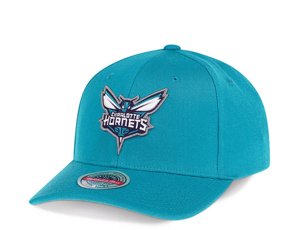 Mitchell & Ness Charlotte Hornets Team Ground Red Line Teal Solid Flex Snapback Hat