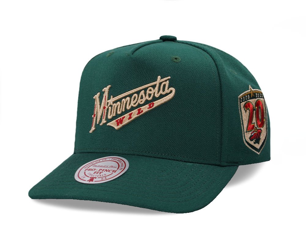 Mitchell & Ness Minnesota Wild 20th Anniversary Pro Pinch A Frame Snapback Hat