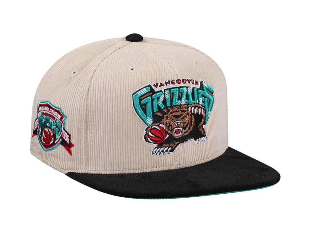 Mitchell & Ness Vancouver Grizzlies Inaugural Season 96 Two Tone Hardwood Classic Cord Edition Dynasty Fitted Hat