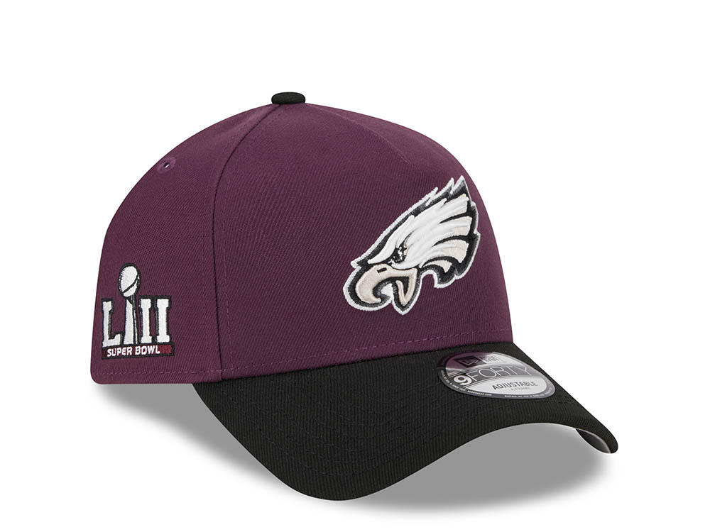 New Era Philadelphia Eagles Super Bowl LII Two Tone Plum 9Forty A Frame Snapback Hat