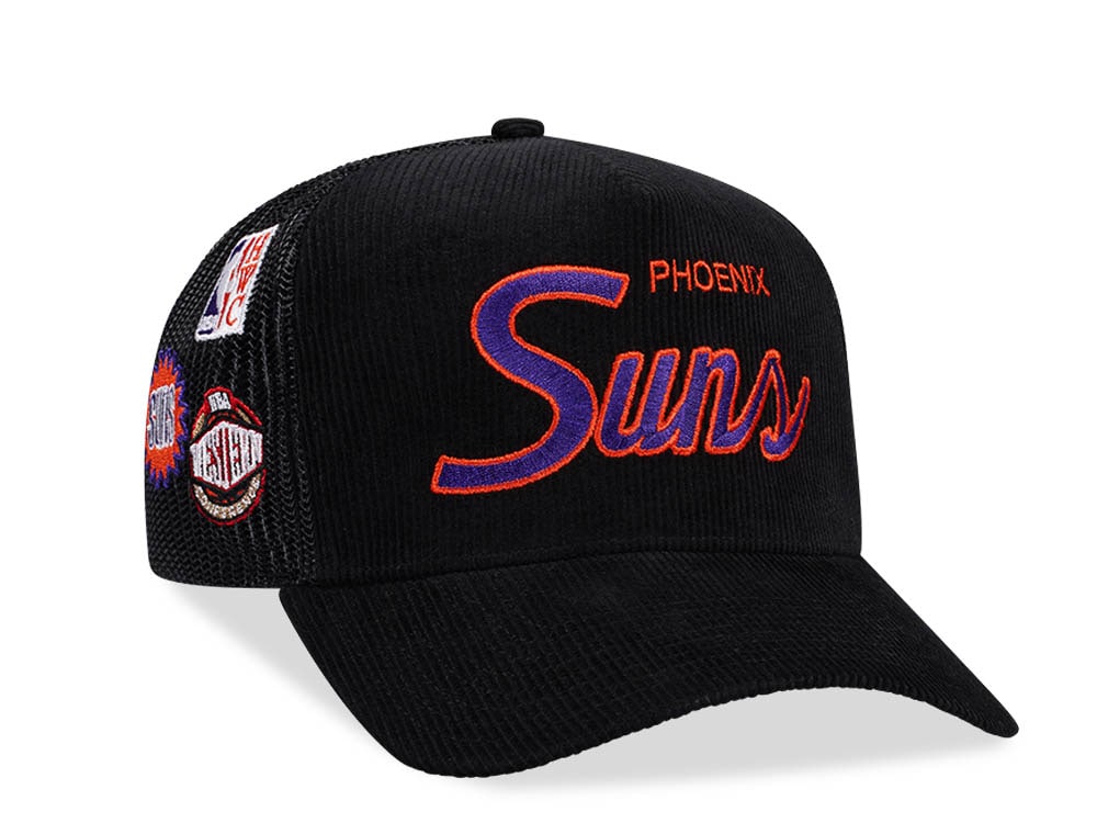 Mitchell & Ness Phoenix Suns Times up Black Cord Hardwood Classic Trucker Snapback Hat